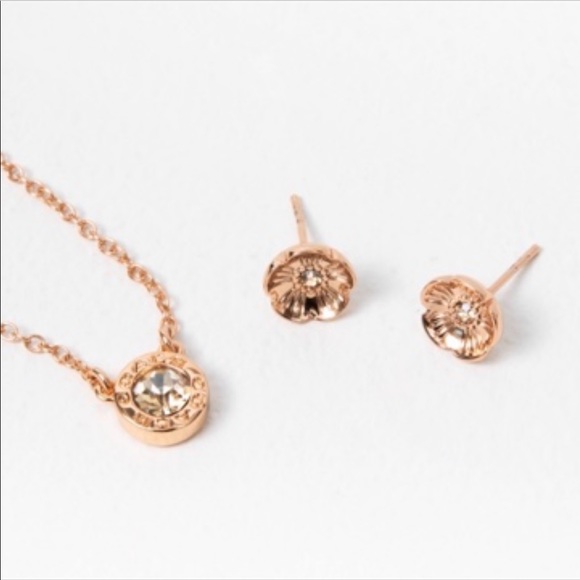 Coach Open Circle Necklace and Stud Earring Set - Picture 8 of 14